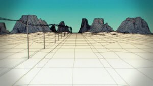 Plano desierto cibernético 3D, videoclip Can’t stop now, productora Canada