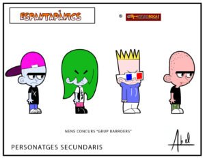 Model sheet personajes secundarios, grupo de niños malotes, serie Espantapànics, TV3