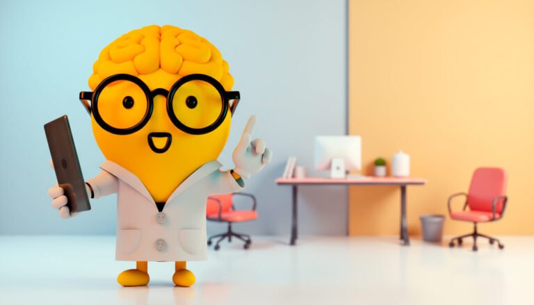 Diseño de personajes 3D para el sector salud, con la mascota CONTIGO en un rol profesional y cercano.